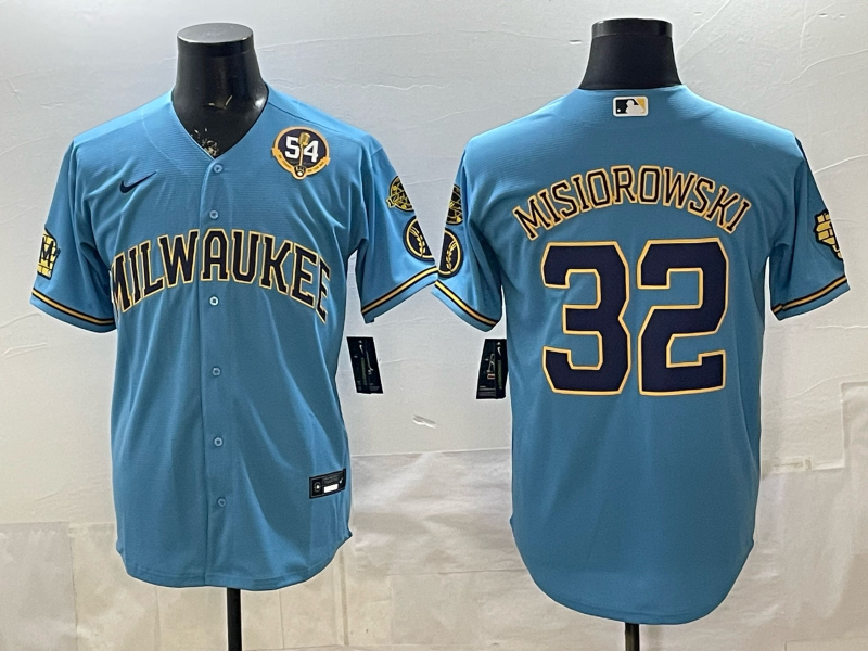 Men 2026 Milwaukee Brewers #32 Misiorowski blue Game Nike MLB Jersey 0403002->milwaukee brewers->MLB Jersey